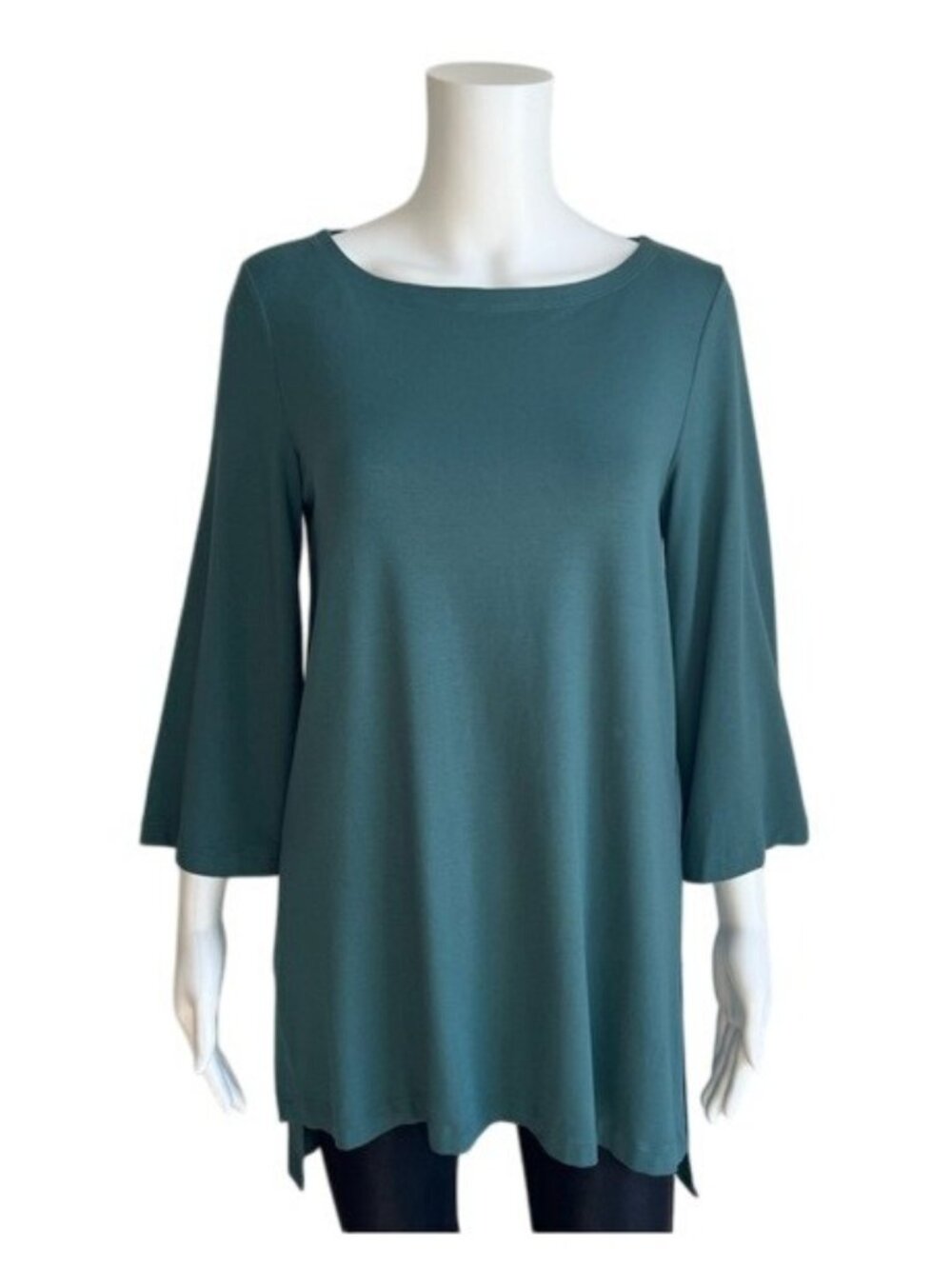 Eileen Fisher Fine Jersey Bateau Neck Long Tunic - XS